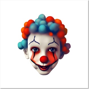 clown's face Posters and Art